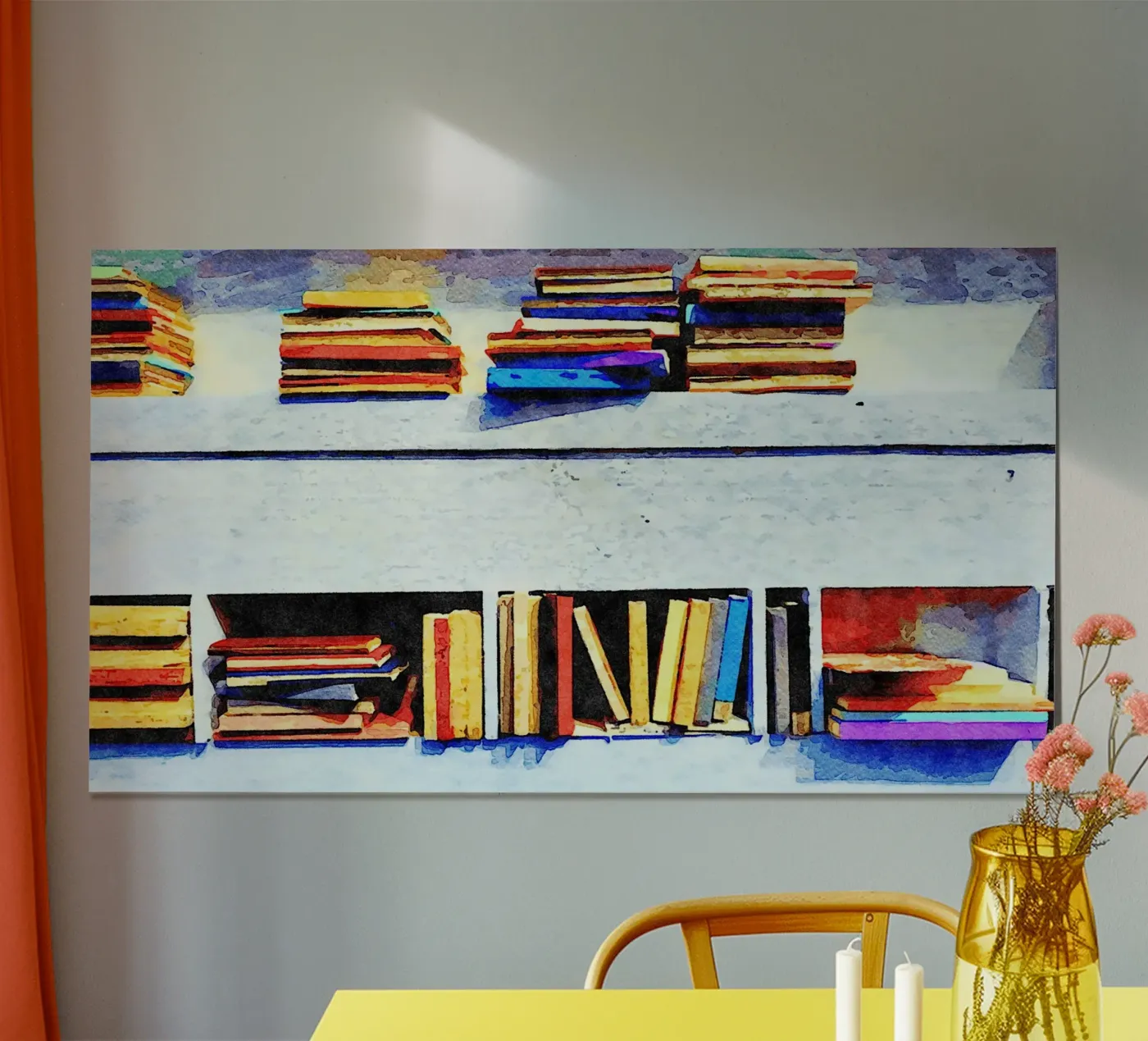 Libri in acquerello poster da Massimo Frascogna