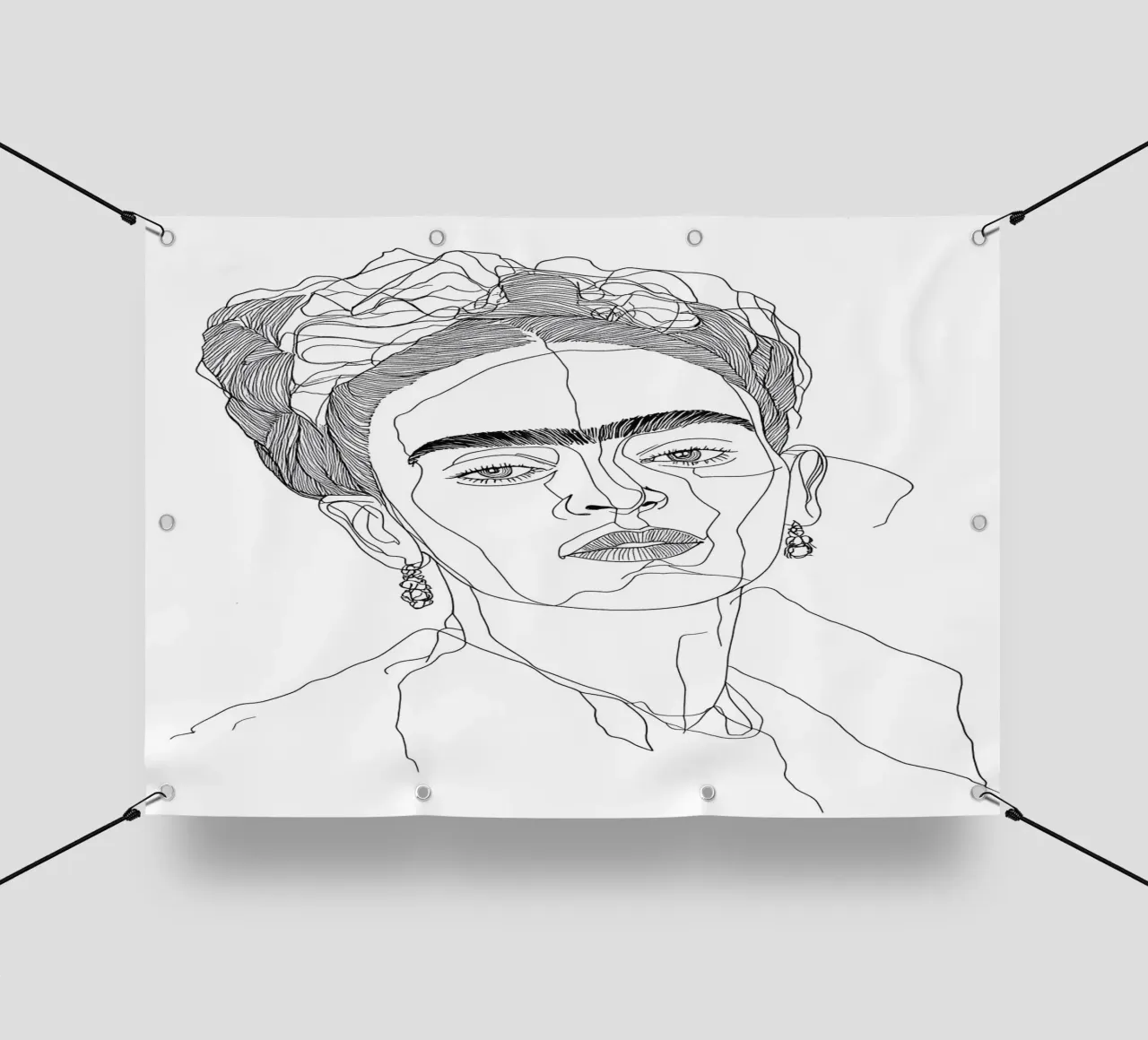 Frida line art telo in pvc da Justyna Jaszke JBJart
