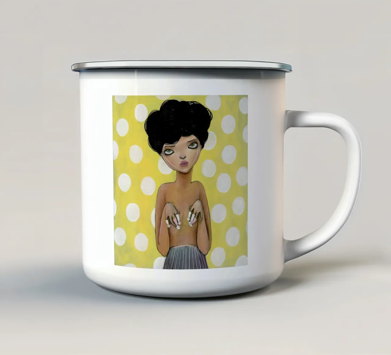 Dots tazza in smalto da Lesja Chernish