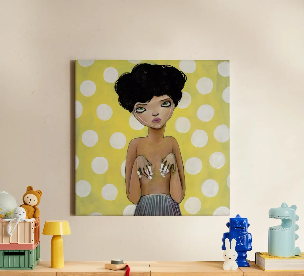 Dots canvas van Lesja Chernish