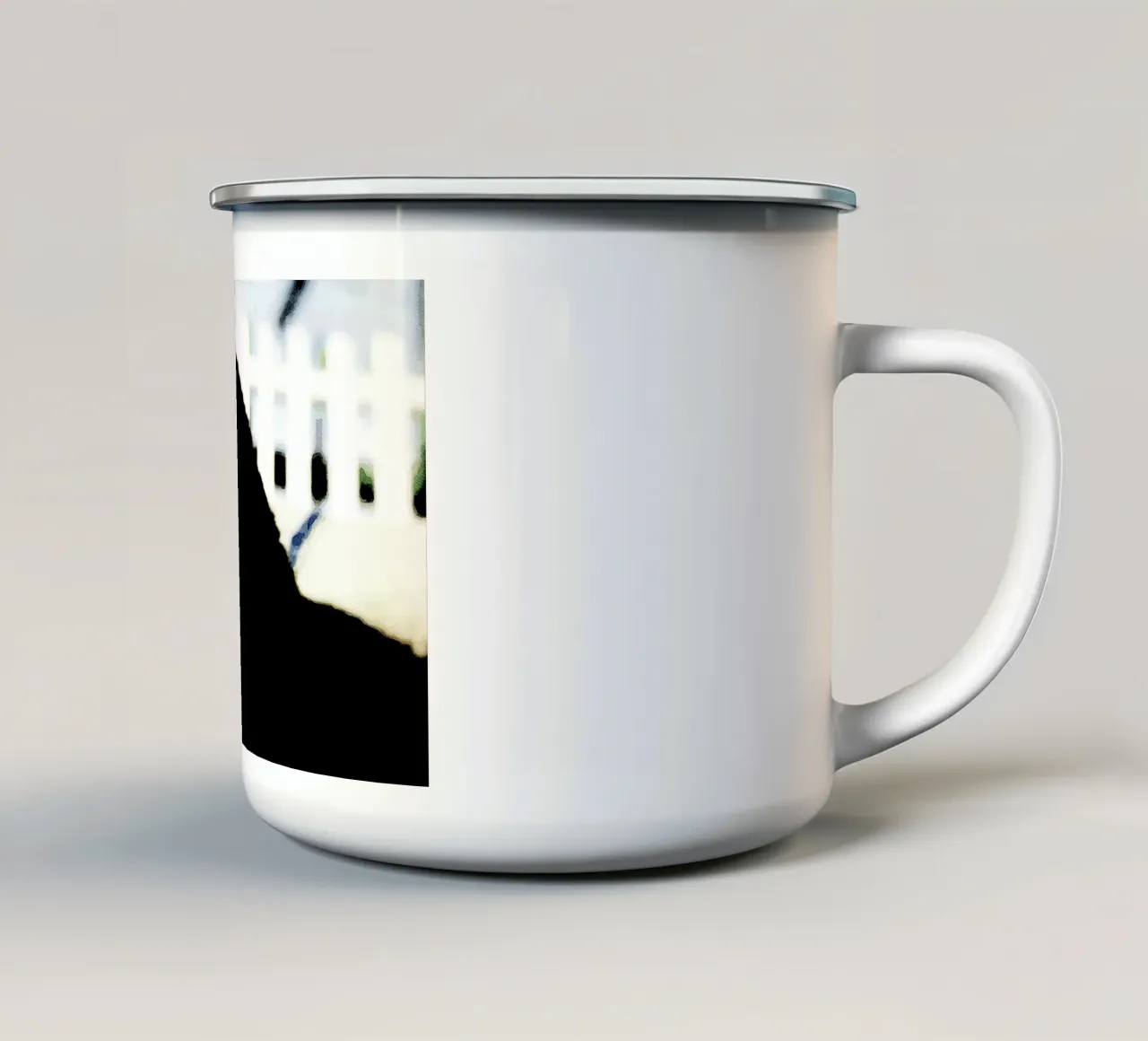 Gatto nero tazza in smalto da Massimo Frascogna