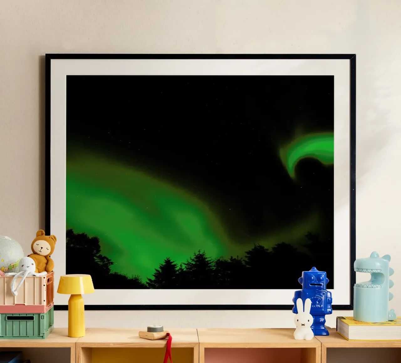 The Northern Lights 05 poster con telaio in plastica da Nur Mut