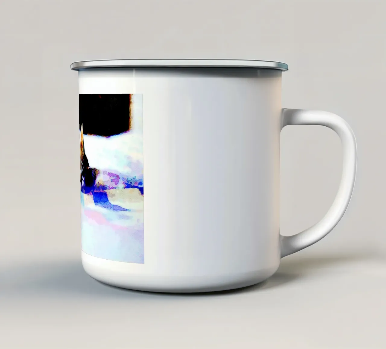 Gatto che dorme tazza in smalto da Massimo Frascogna