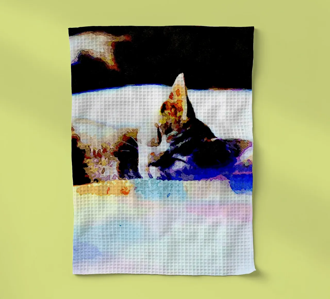 Gatto che dorme canovaccio da cucina da Massimo Frascogna