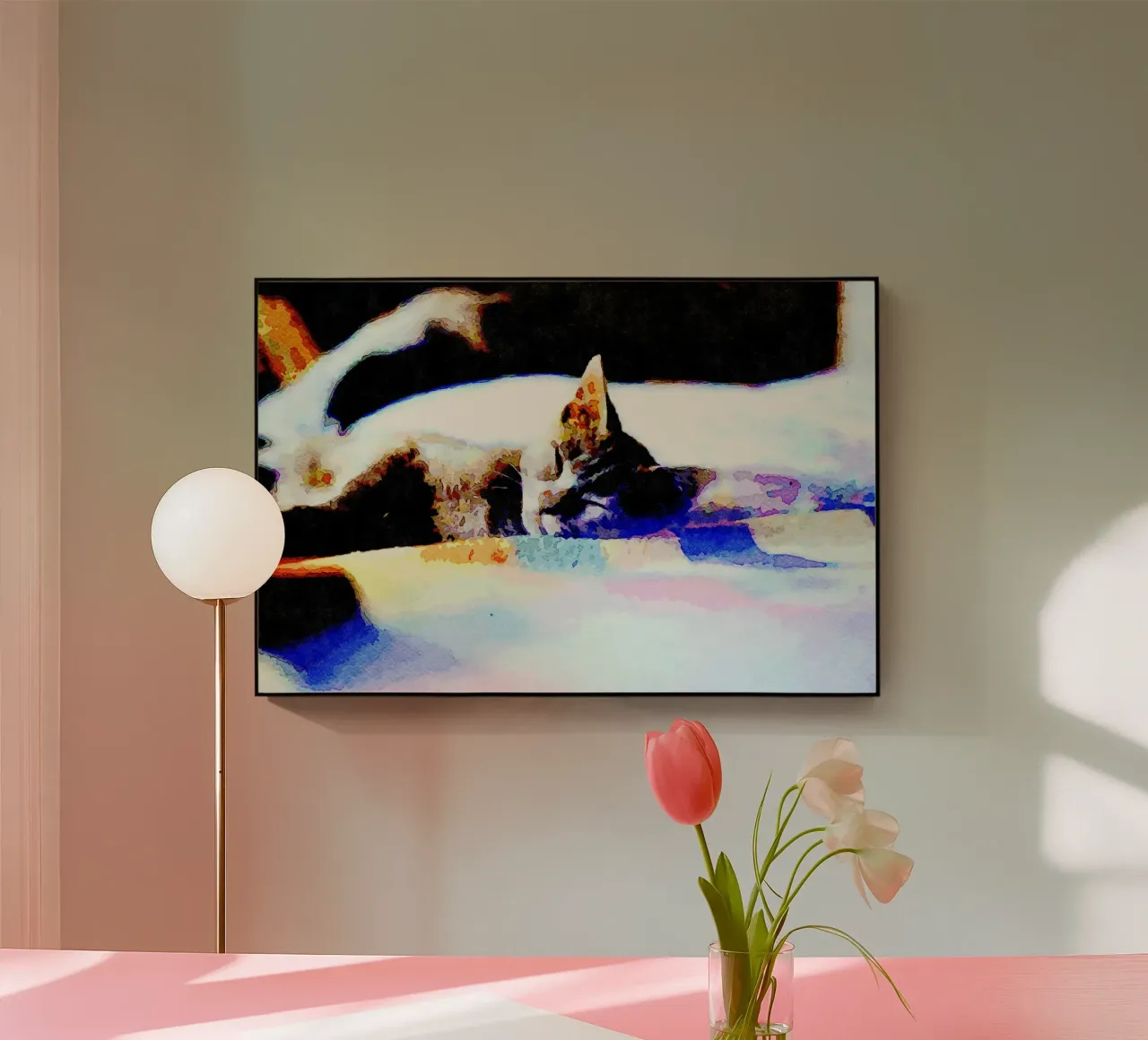 Gatto che dorme plexiglass da Massimo Frascogna