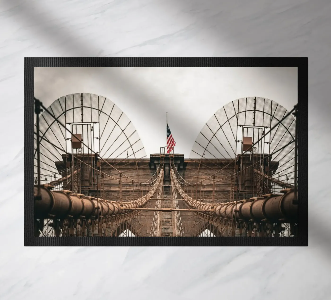 Brooklyn Bridge doormat by Flo Klein Gallery