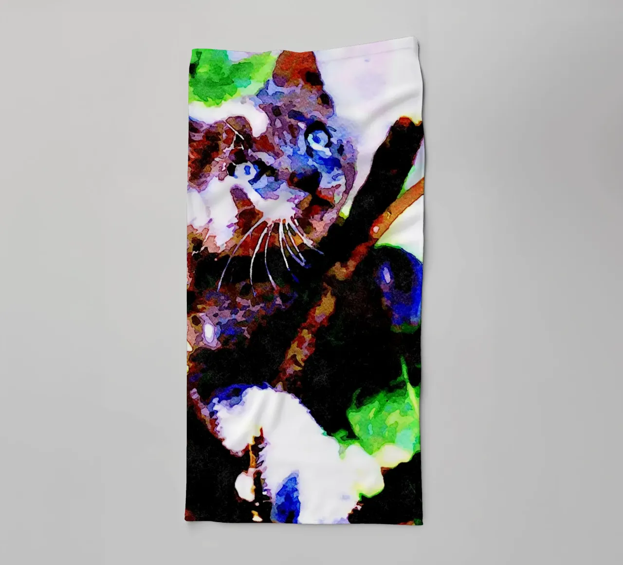 Chaton dans le vert serviette de bain de Massimo Frascogna
