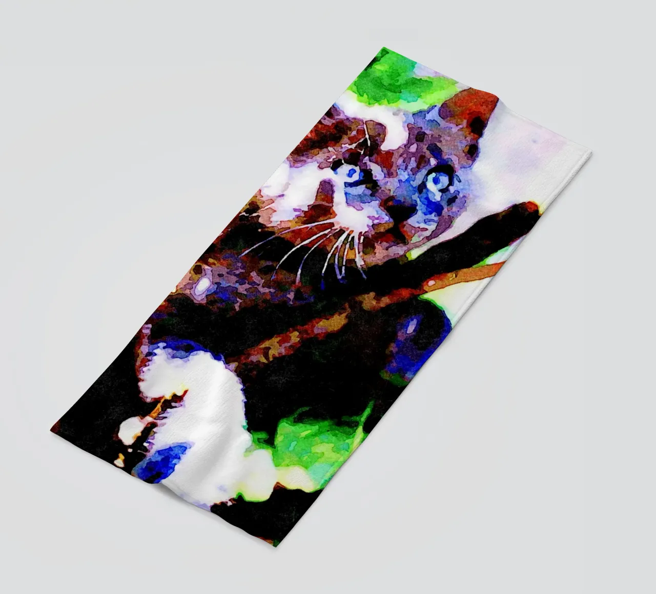 Chaton dans le vert serviette de plage de Massimo Frascogna