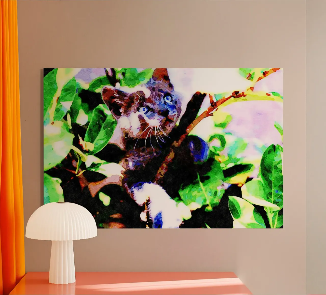 Kitten in the green acrylic glass by Massimo Frascogna
