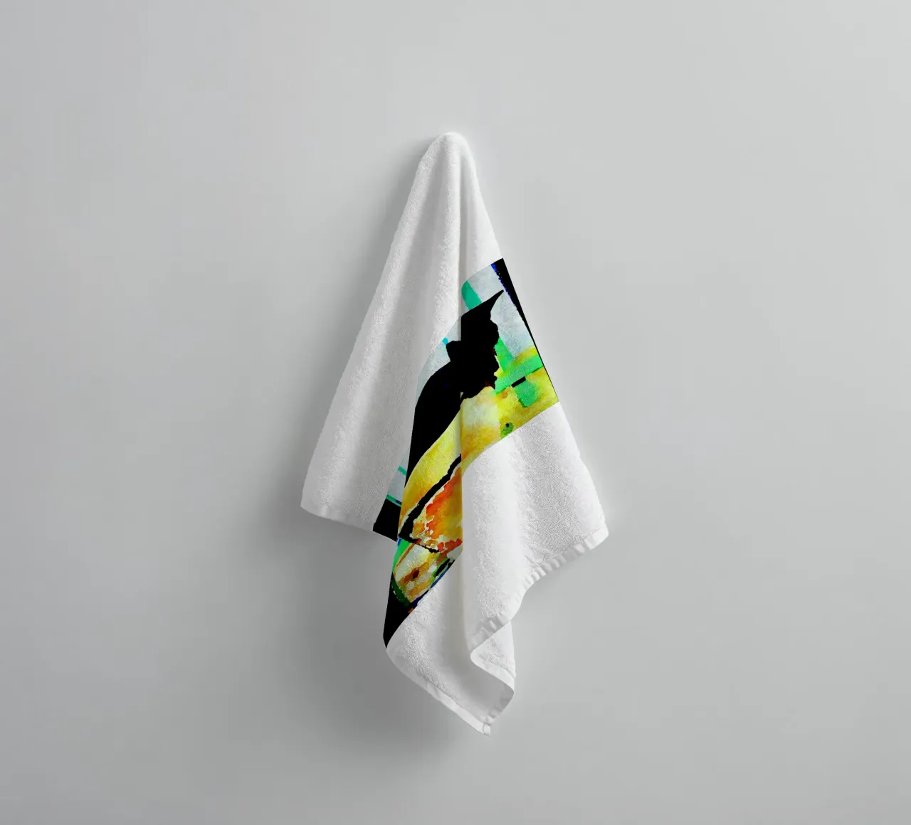 Black cat towel by Massimo Frascogna