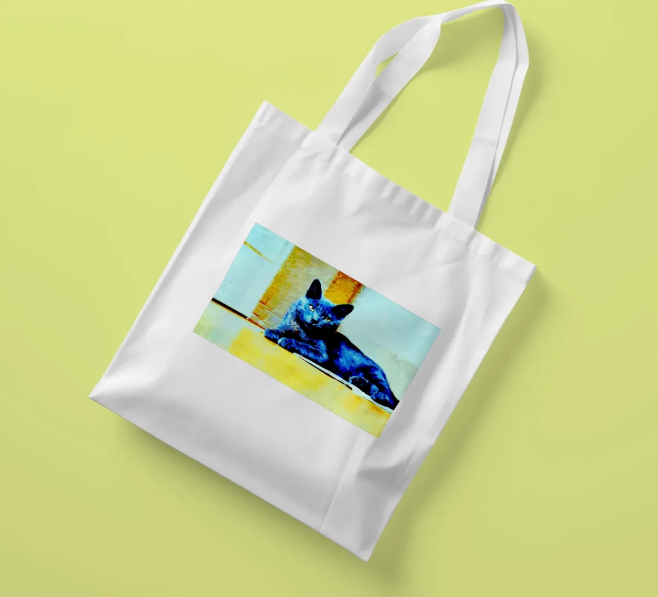 Grey cat tote bag by Massimo Frascogna