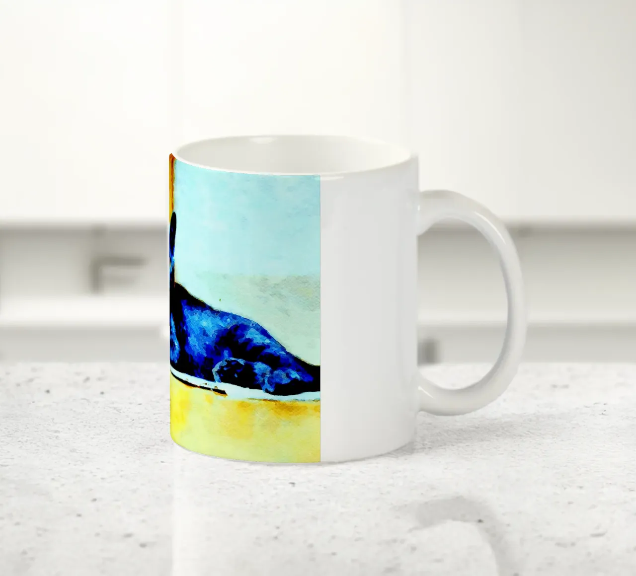 Grey cat ceramic mug by Massimo Frascogna