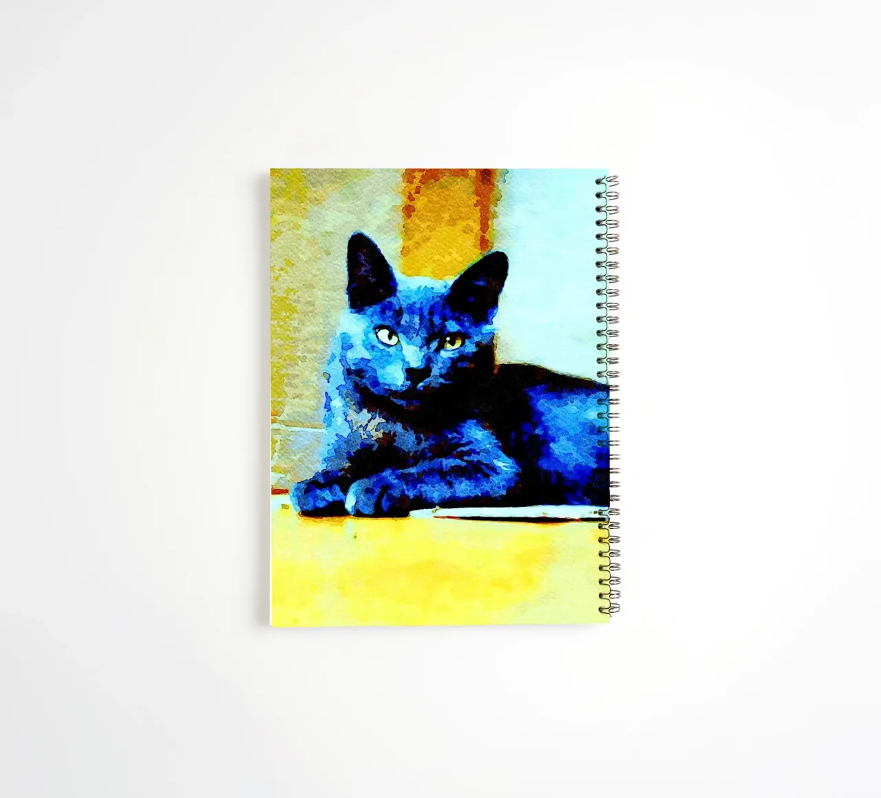 Grey cat spiral notebook by Massimo Frascogna