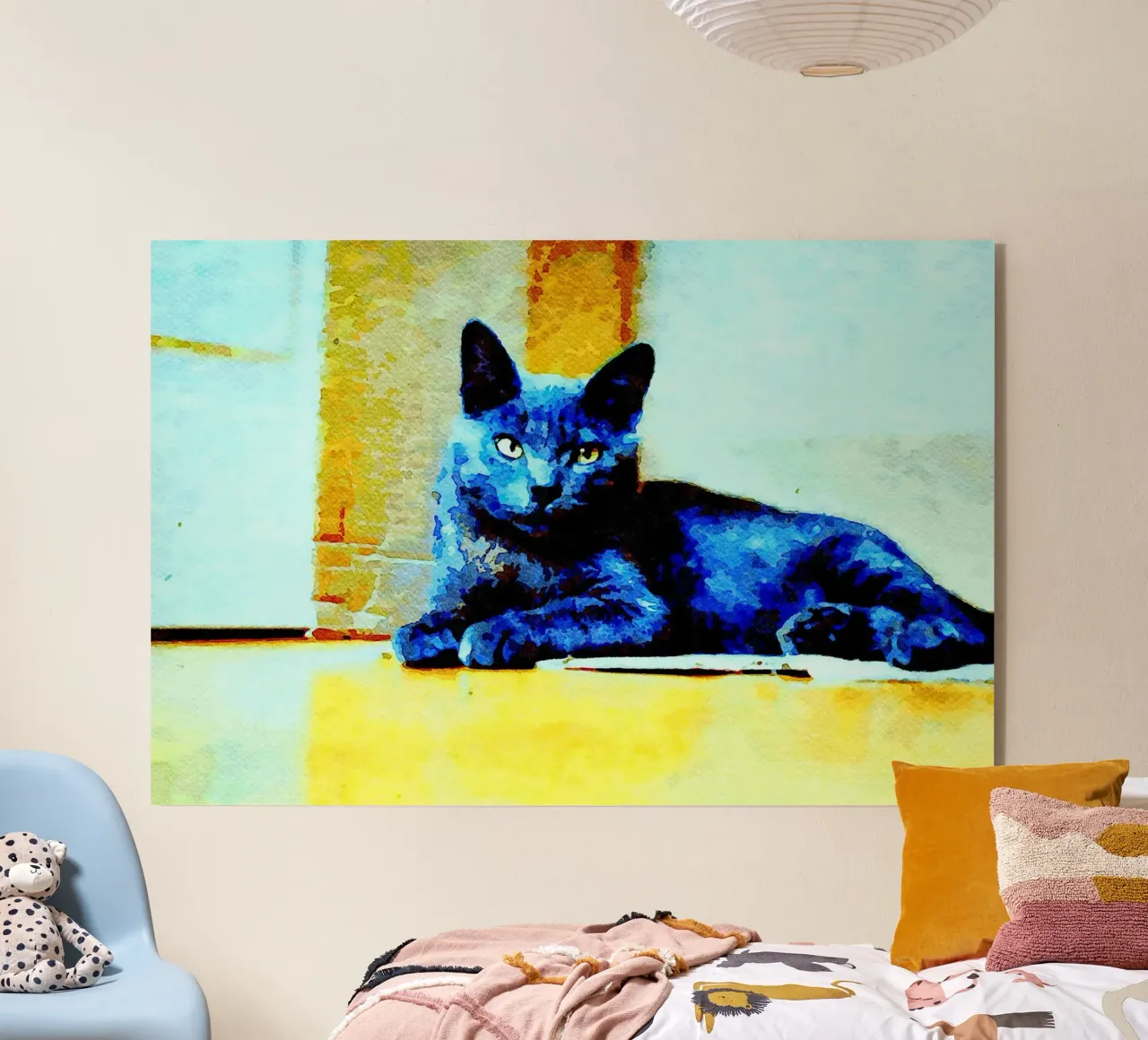 Grey cat acrylic glass by Massimo Frascogna