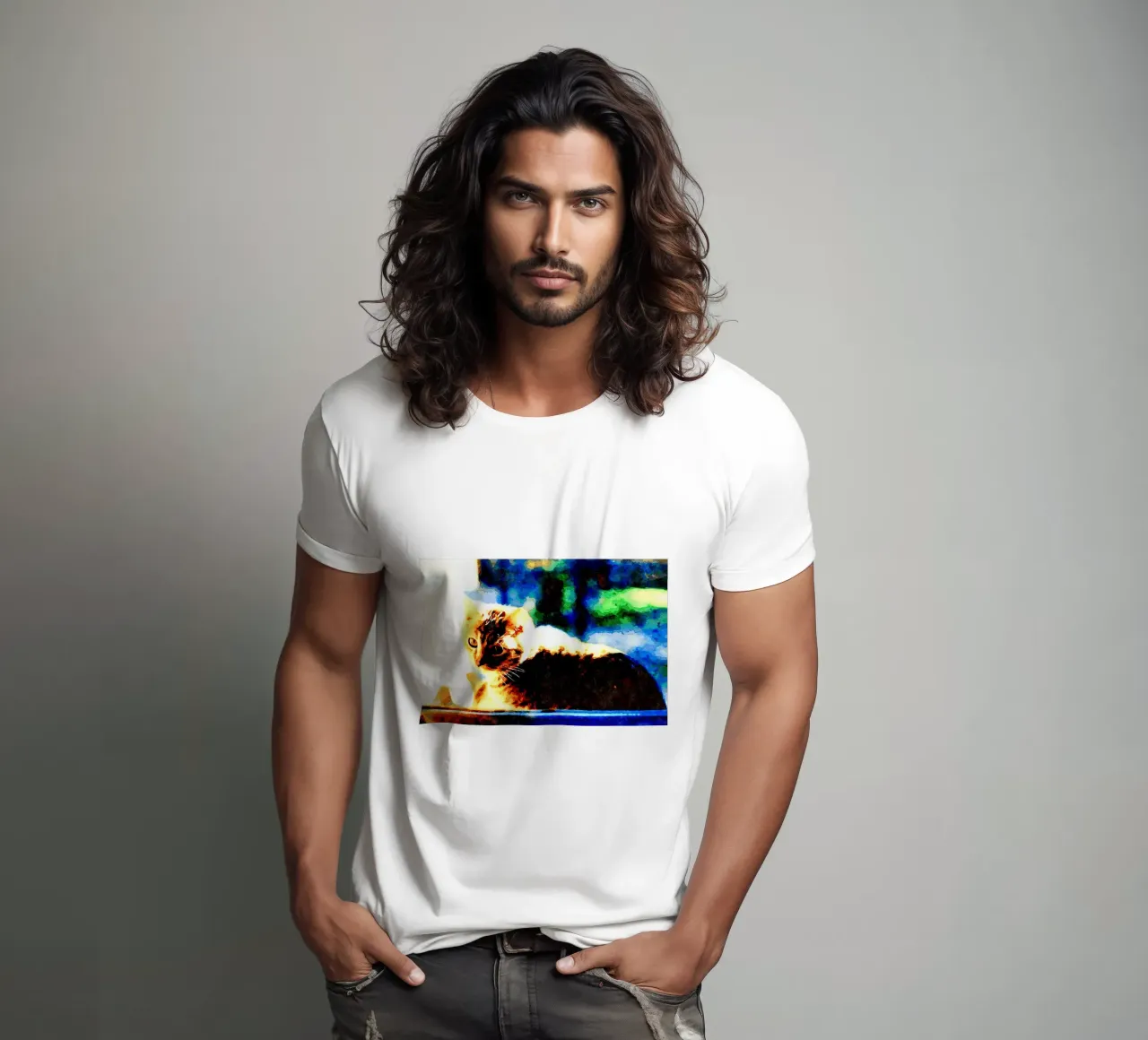 The cat on the window t-shirt by Massimo Frascogna