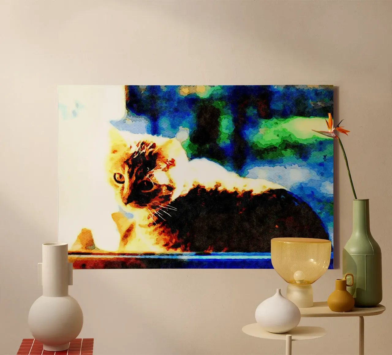 The cat on the window canvas by Massimo Frascogna