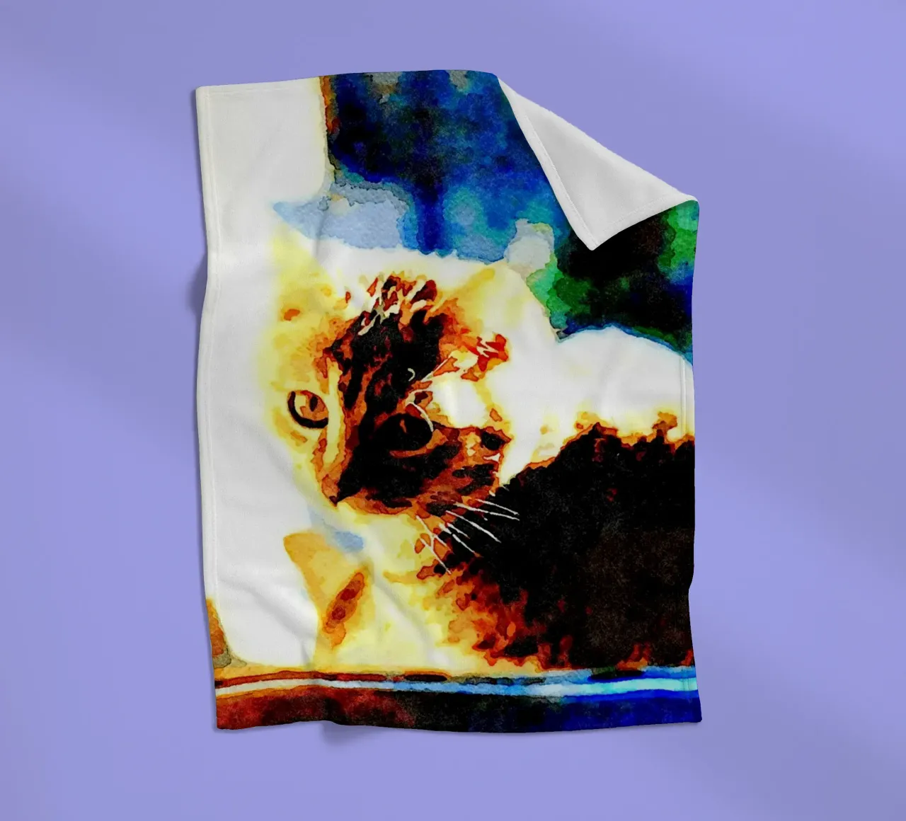 The cat on the window fleece blanket by Massimo Frascogna