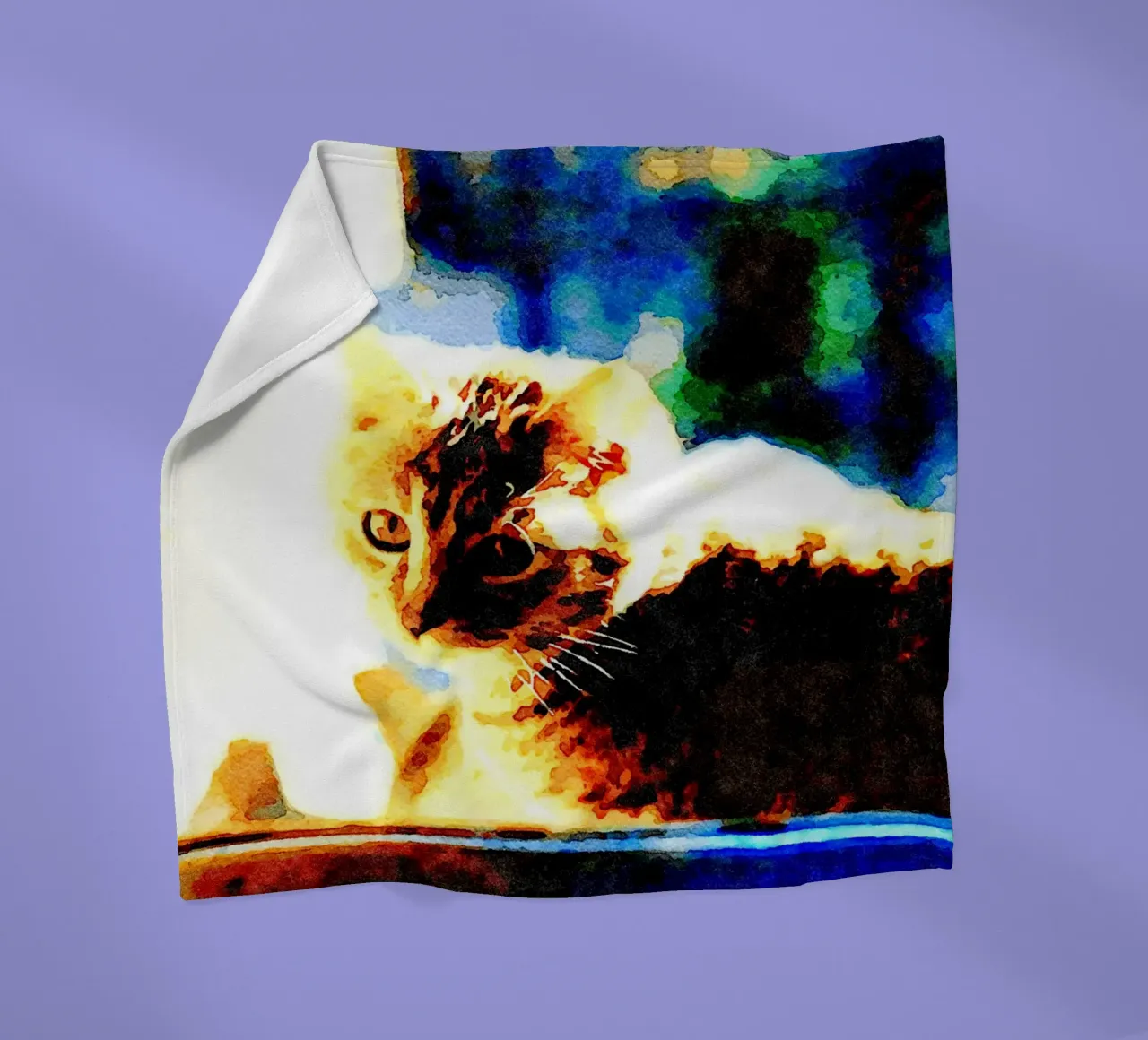The cat on the window fleece blanket by Massimo Frascogna