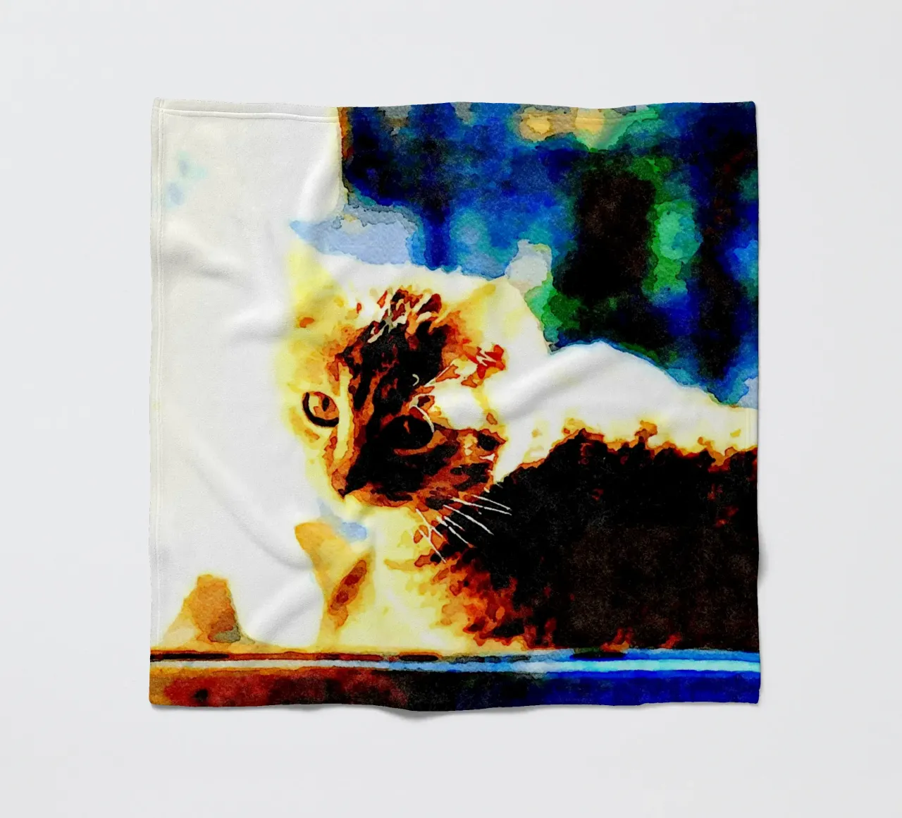 The cat on the window fleece blanket by Massimo Frascogna