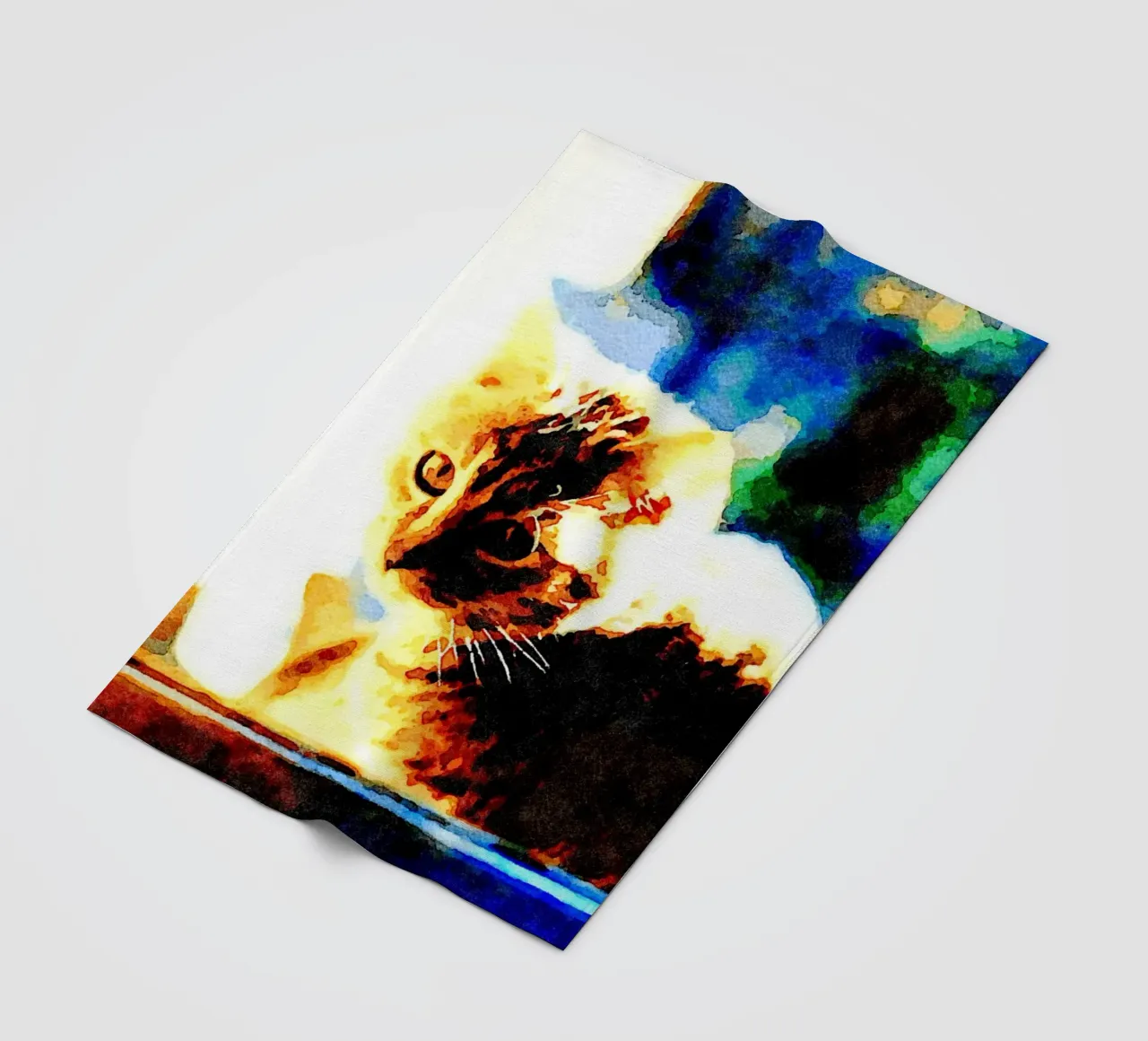 The cat on the window fleece blanket by Massimo Frascogna