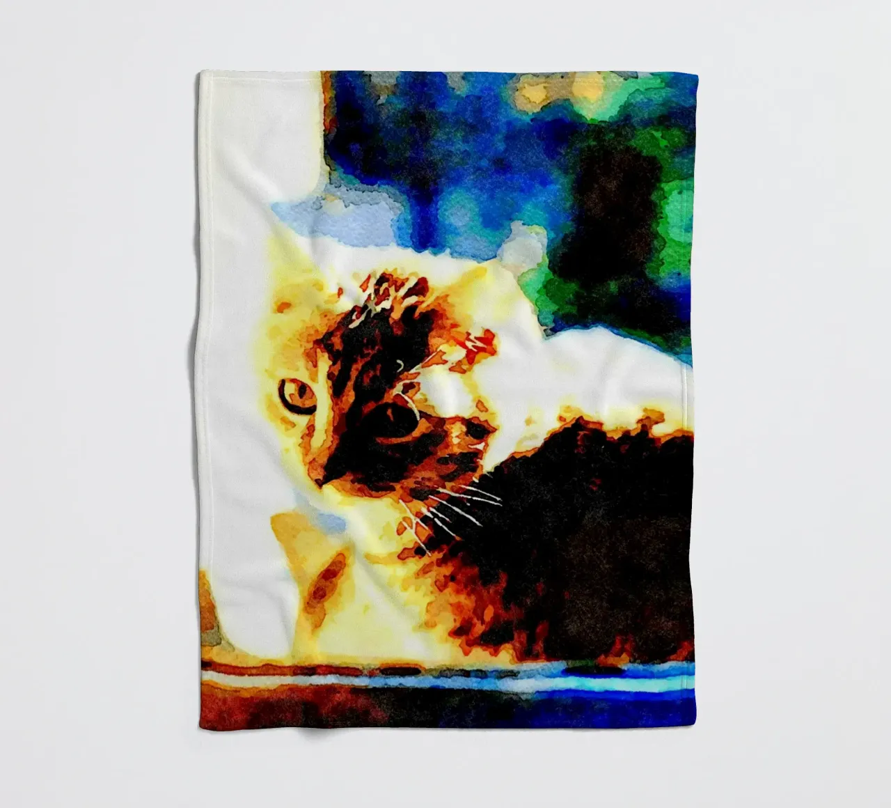 The cat on the window fleece blanket by Massimo Frascogna