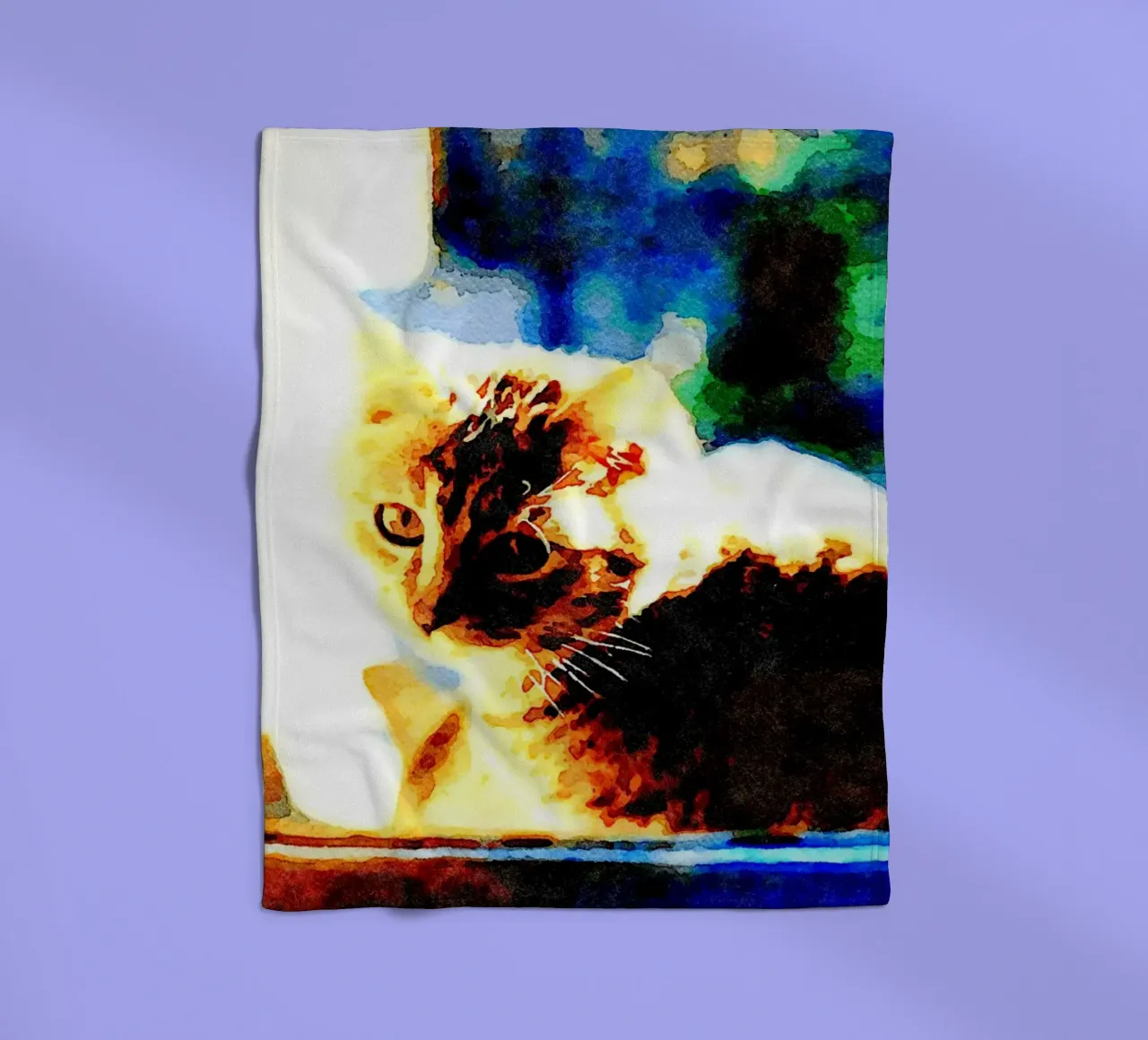 The cat on the window fleece blanket by Massimo Frascogna