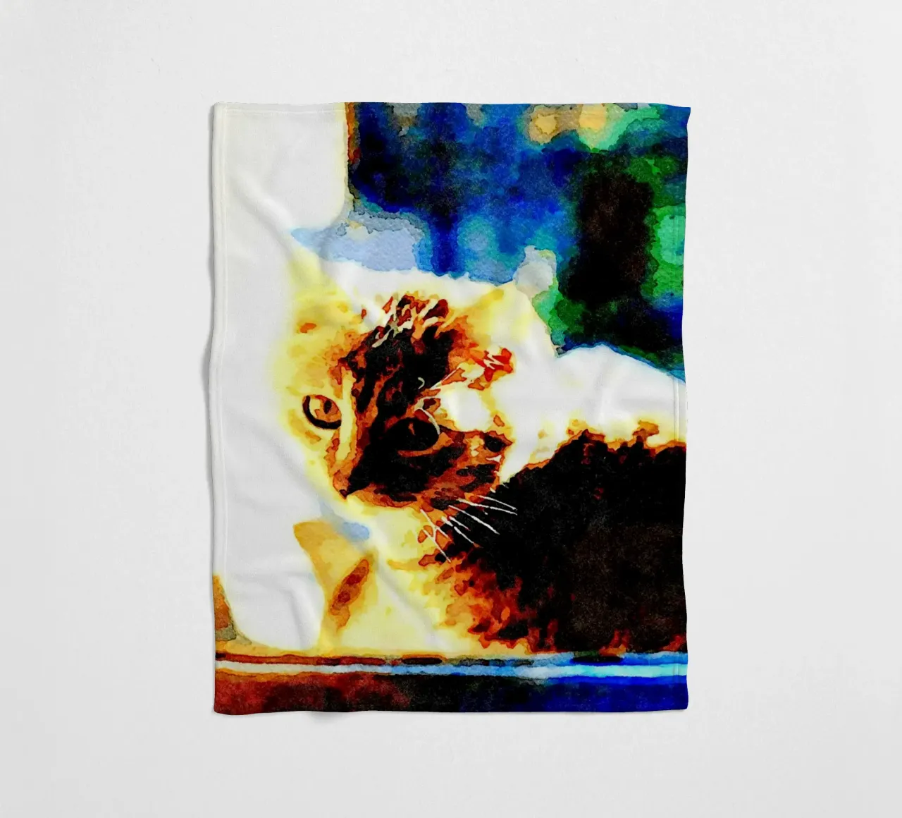 The cat on the window fleece blanket by Massimo Frascogna