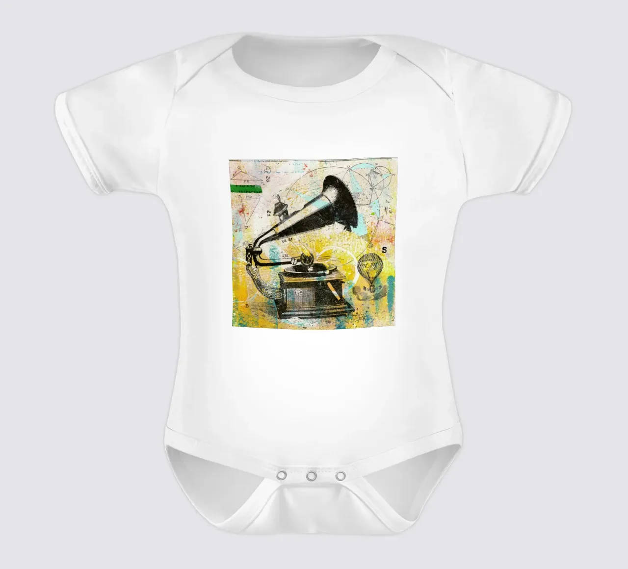 Gramophone body neonato maniche corte da Tameo