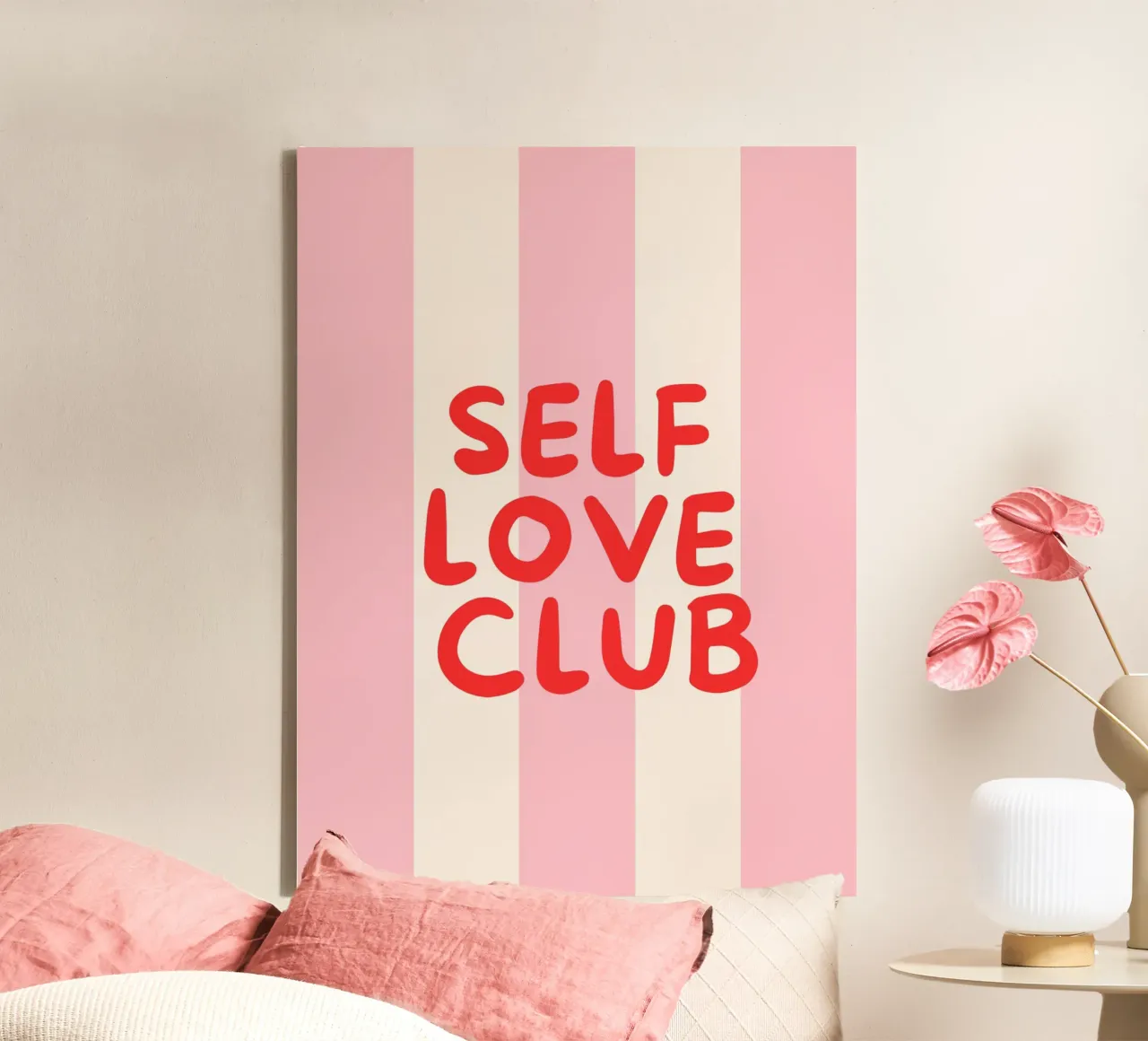 Club dell'amore per se stessi Design moderno Affermazione di amore per se stessi tela con Cornice a cassetta da HummelBär
