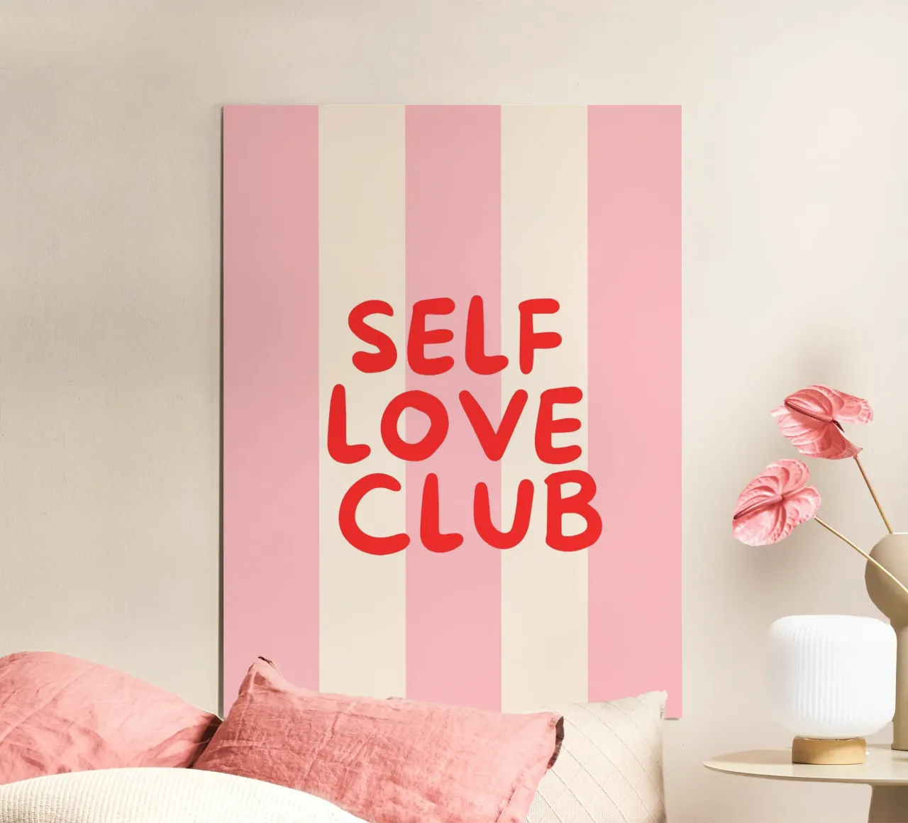 Club dell'amore per se stessi Design moderno Affermazione di amore per se stessi poster con telaio in legno da HummelBär