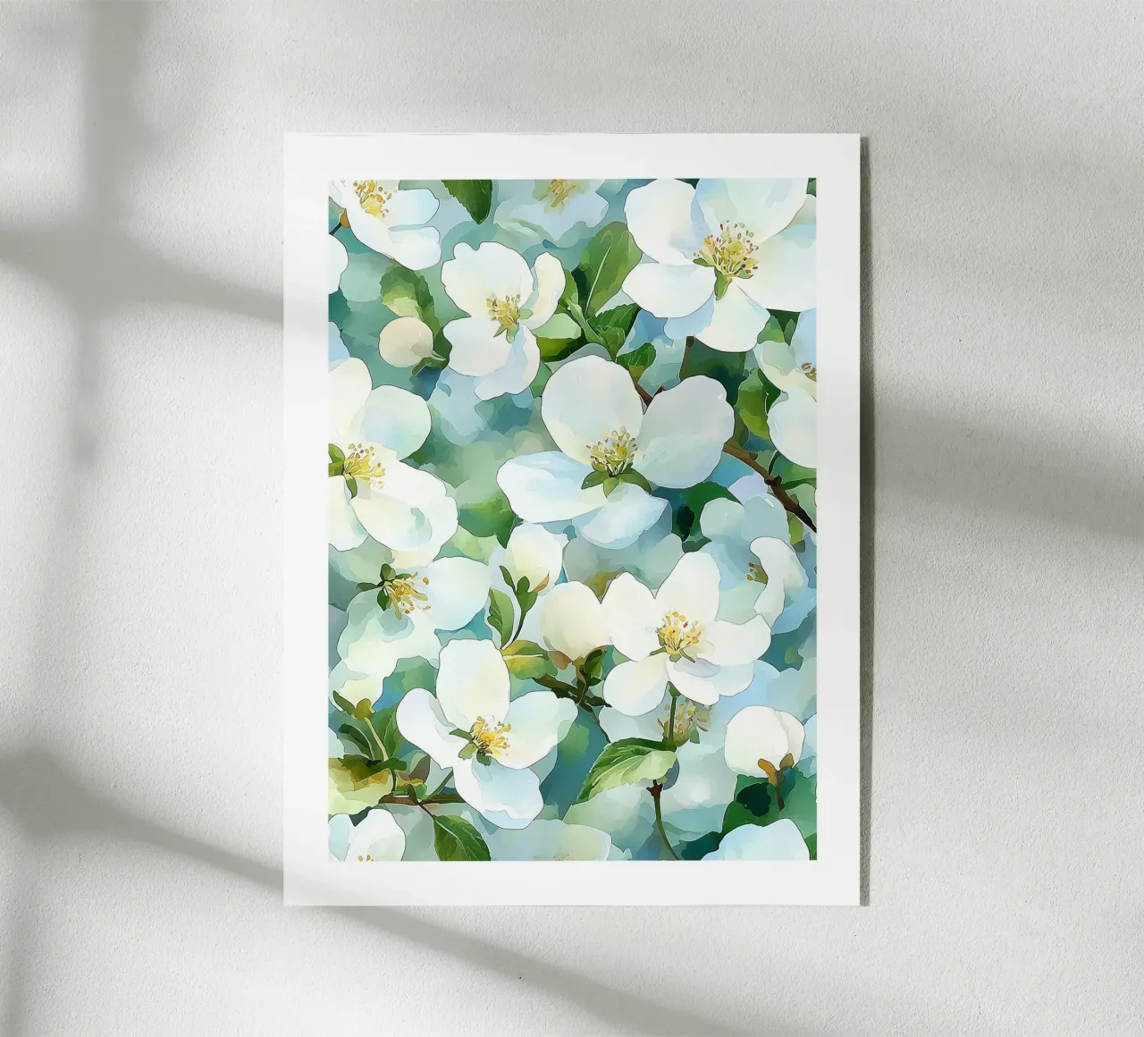 Fiori bianchi in acquerello plexiglass da Flora & Horizon