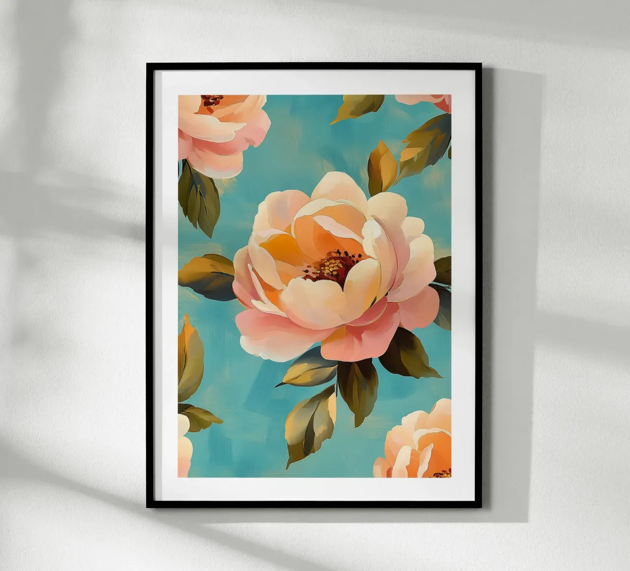 Rose dai toni tenui poster con telaio in alluminio da Flora & Horizon