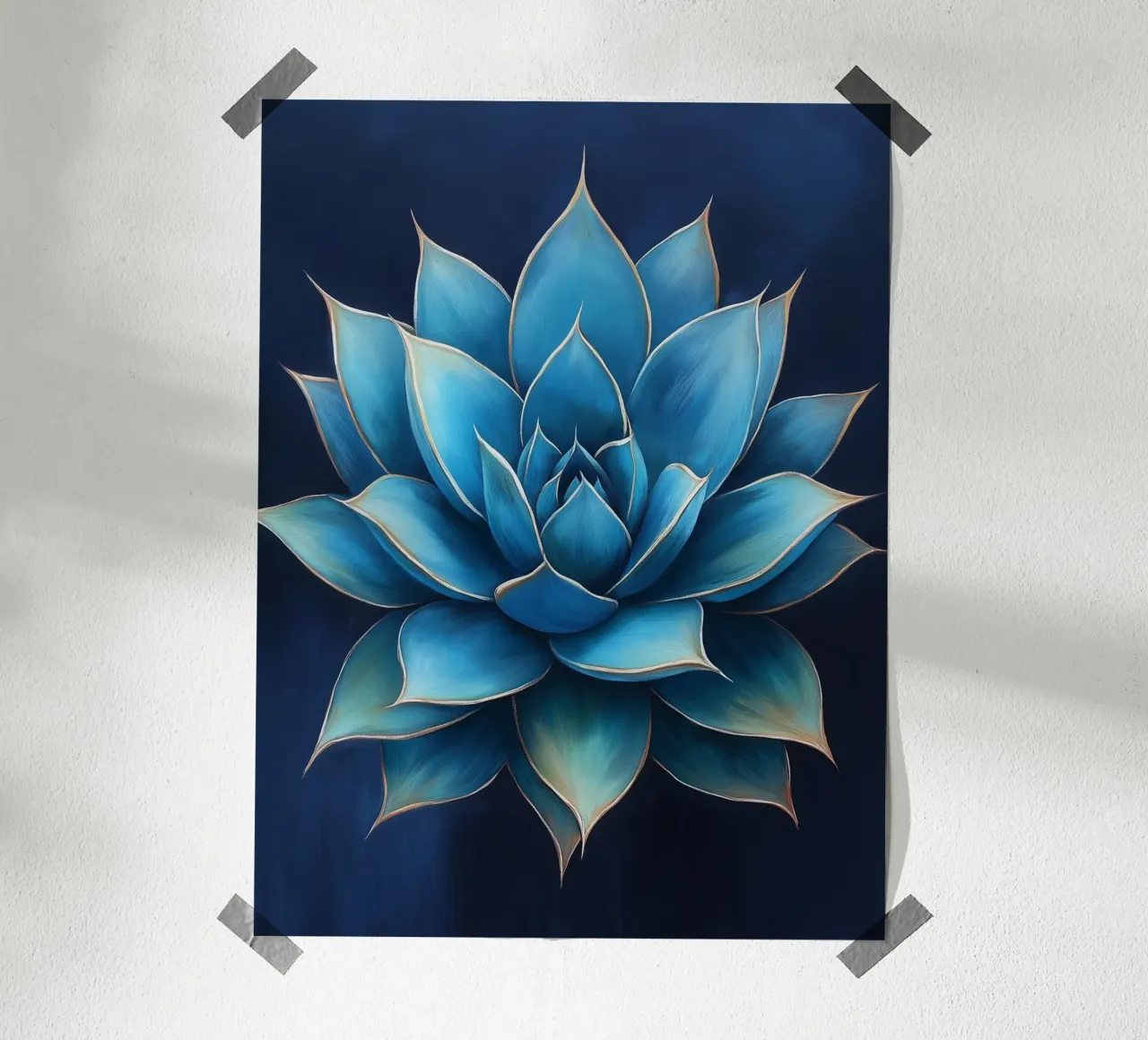 Blauer Lotus Elegant Poster von Flora & Horizon
