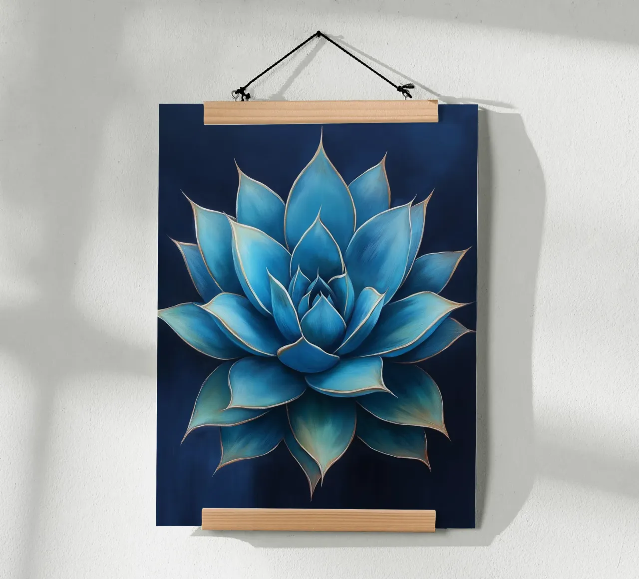 Blauer Lotus Elegant Poster von Flora & Horizon