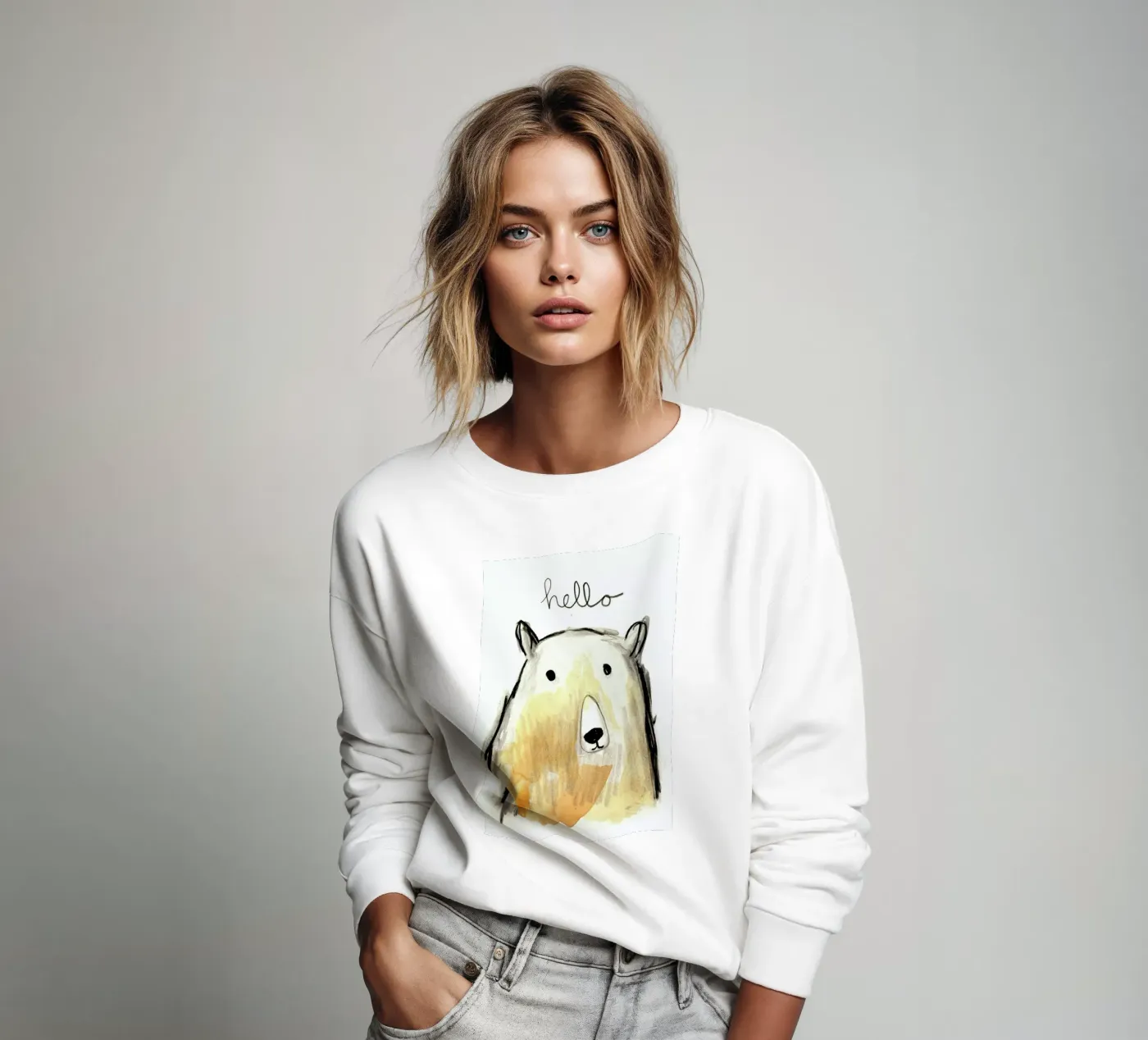 Hello Bear felpa da Farina Kuklinski