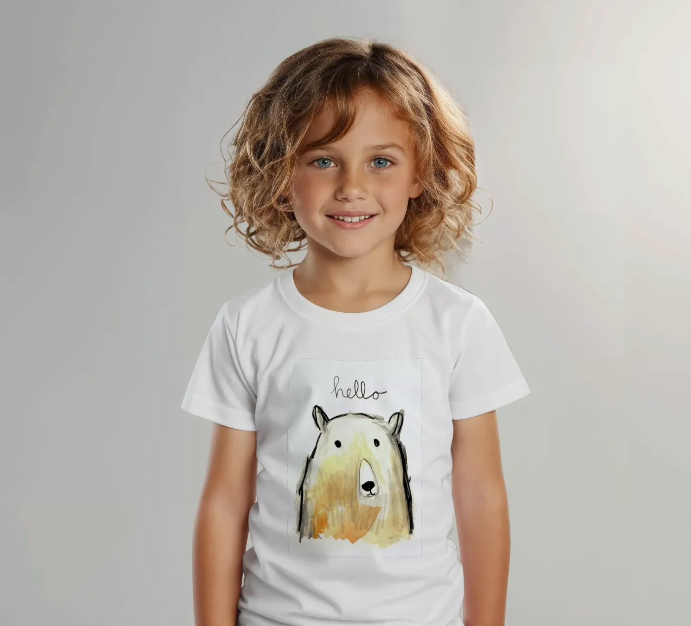 Hello Bear kinder t-shirt van Farina Kuklinski