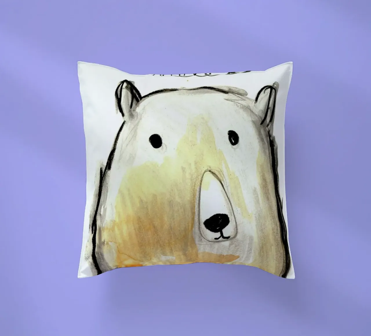 Hello Bear decorative cushion by Farina Kuklinski