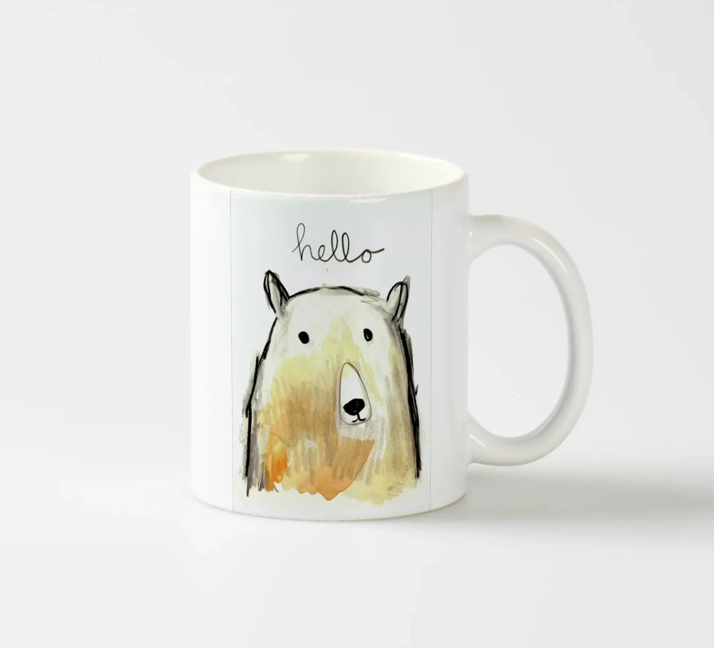 Hello Bear ceramic mug by Farina Kuklinski