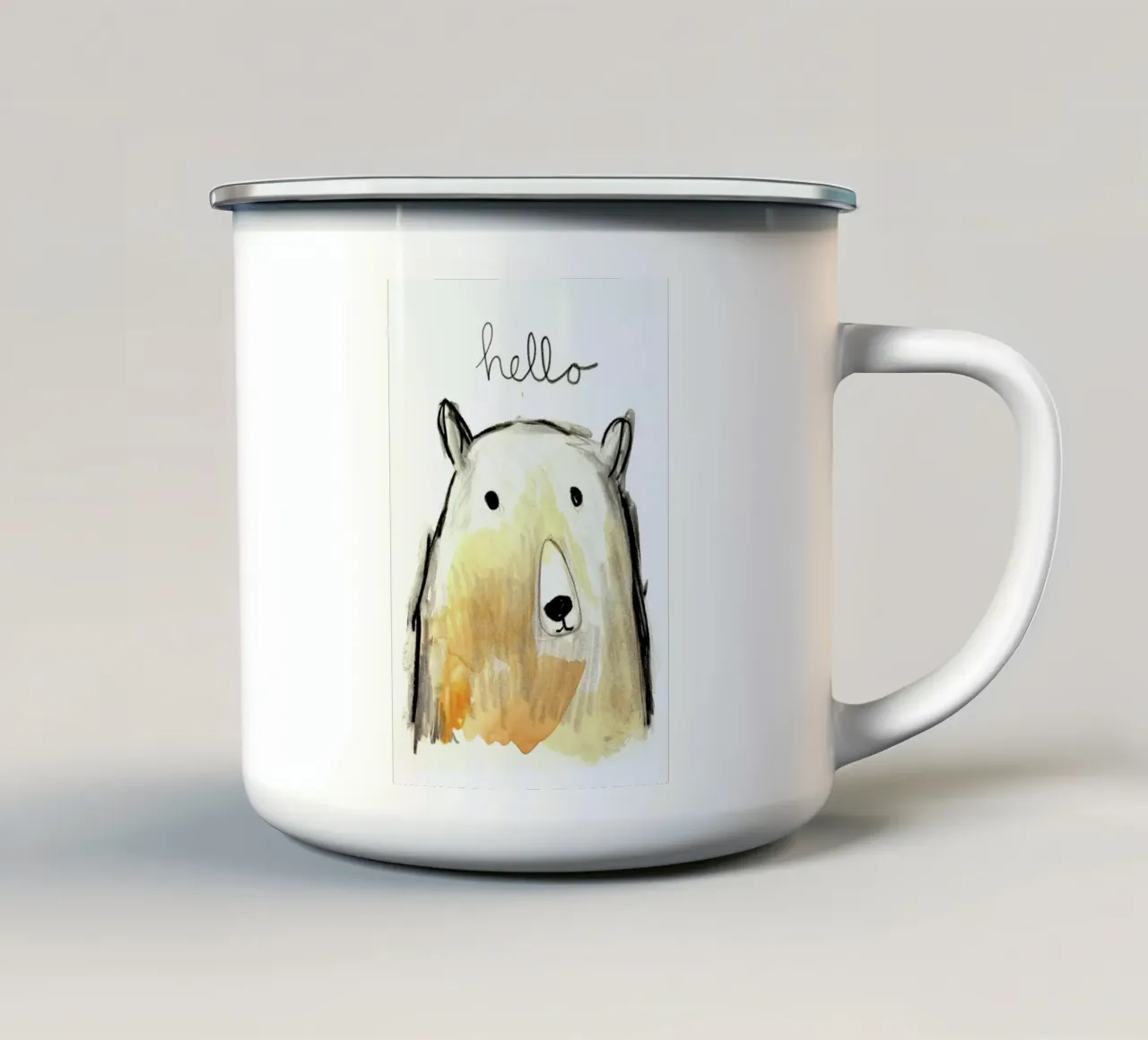Hello Bear tazza in smalto da Farina Kuklinski