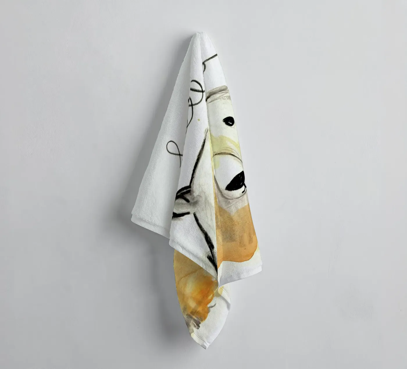 Hello Bear towel by Farina Kuklinski