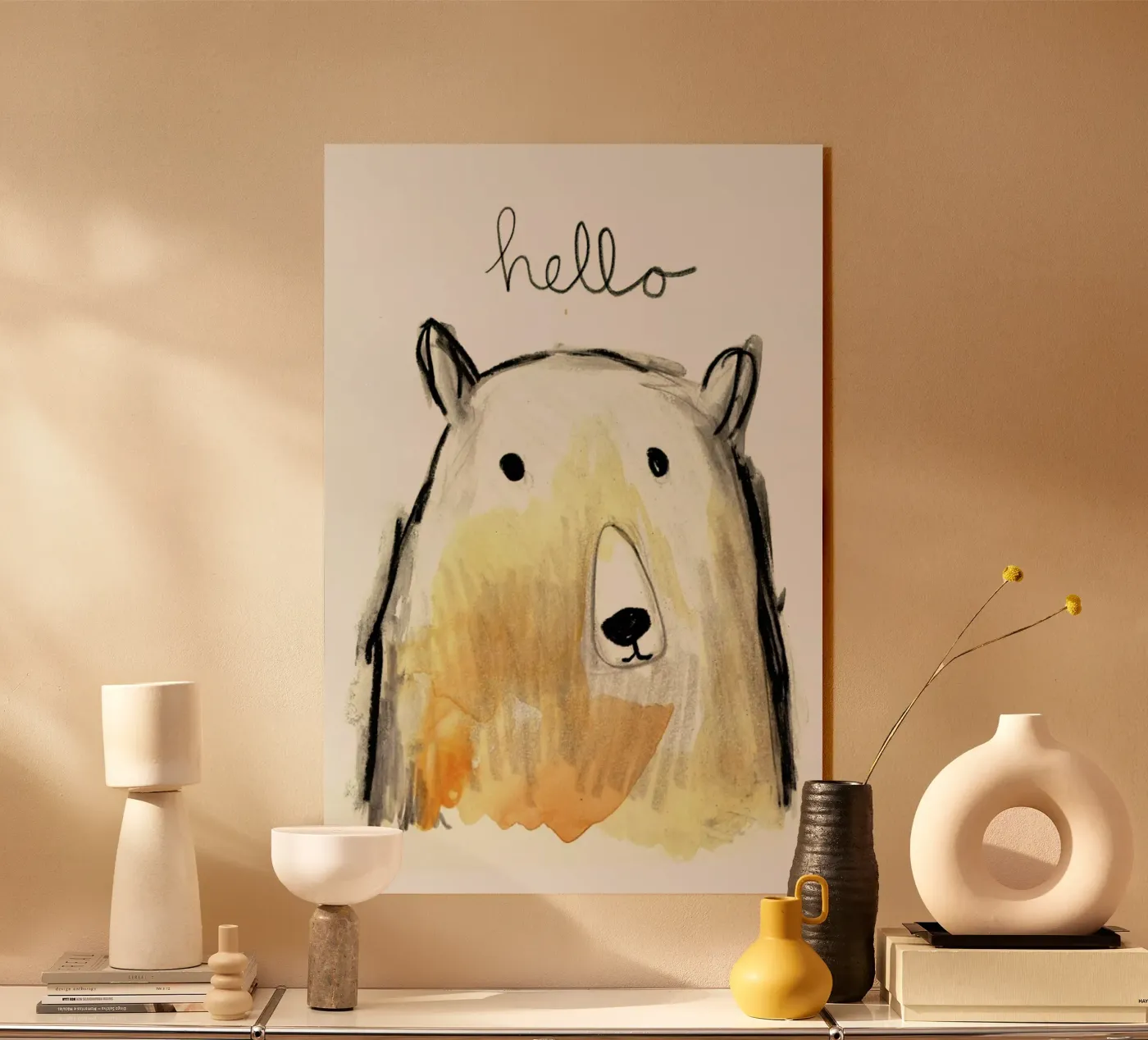 Hello Bear acryl van Farina Kuklinski