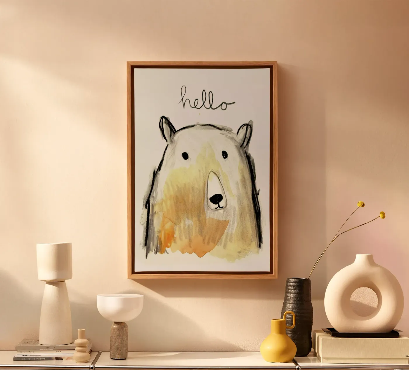Hello Bear canvas van Farina Kuklinski