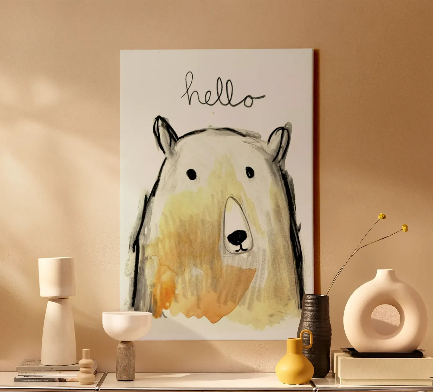 Hello Bear canvas van Farina Kuklinski