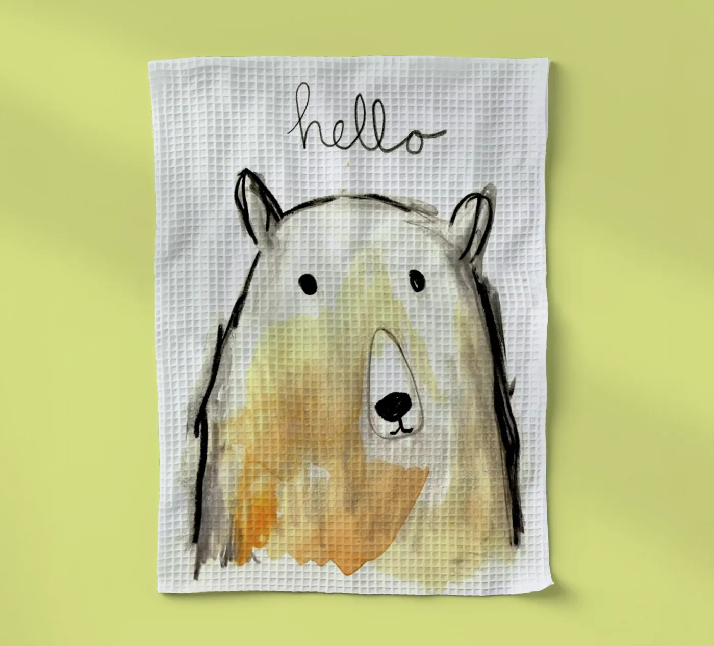Hello Bear torchon de Farina Kuklinski