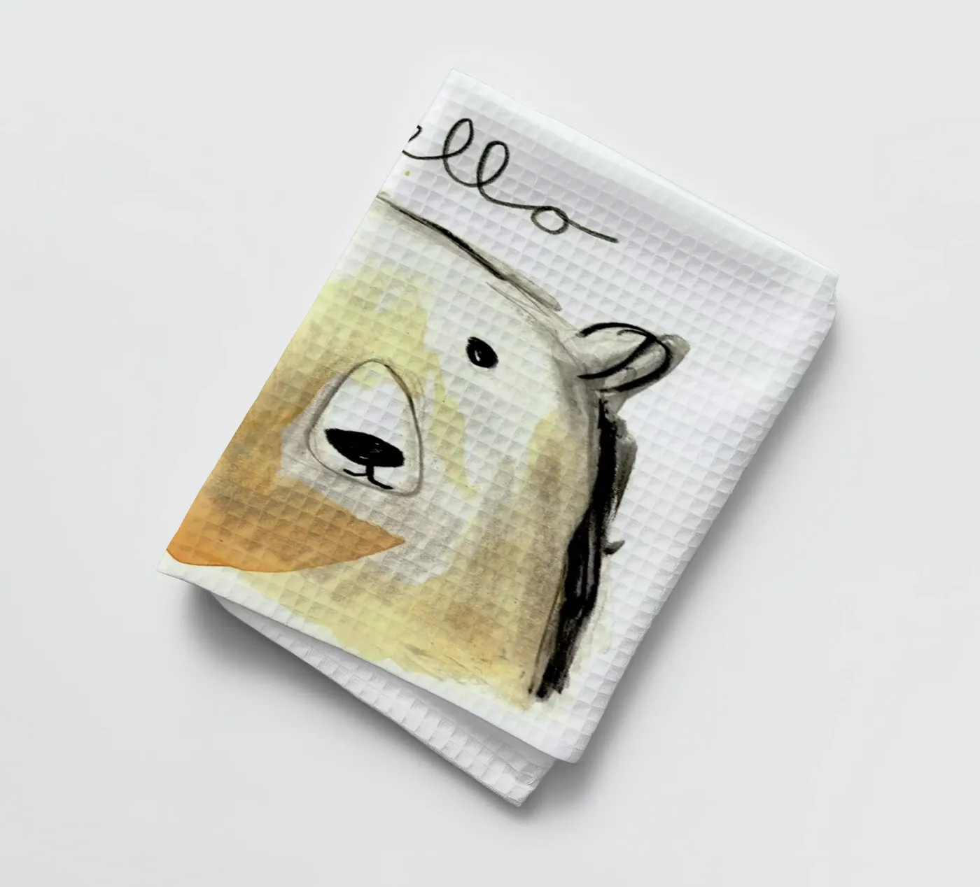 Hello Bear torchon de Farina Kuklinski