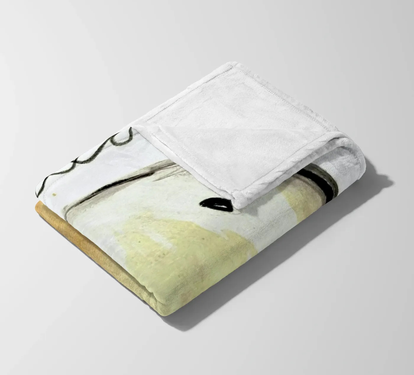 Hello Bear fleece blanket by Farina Kuklinski