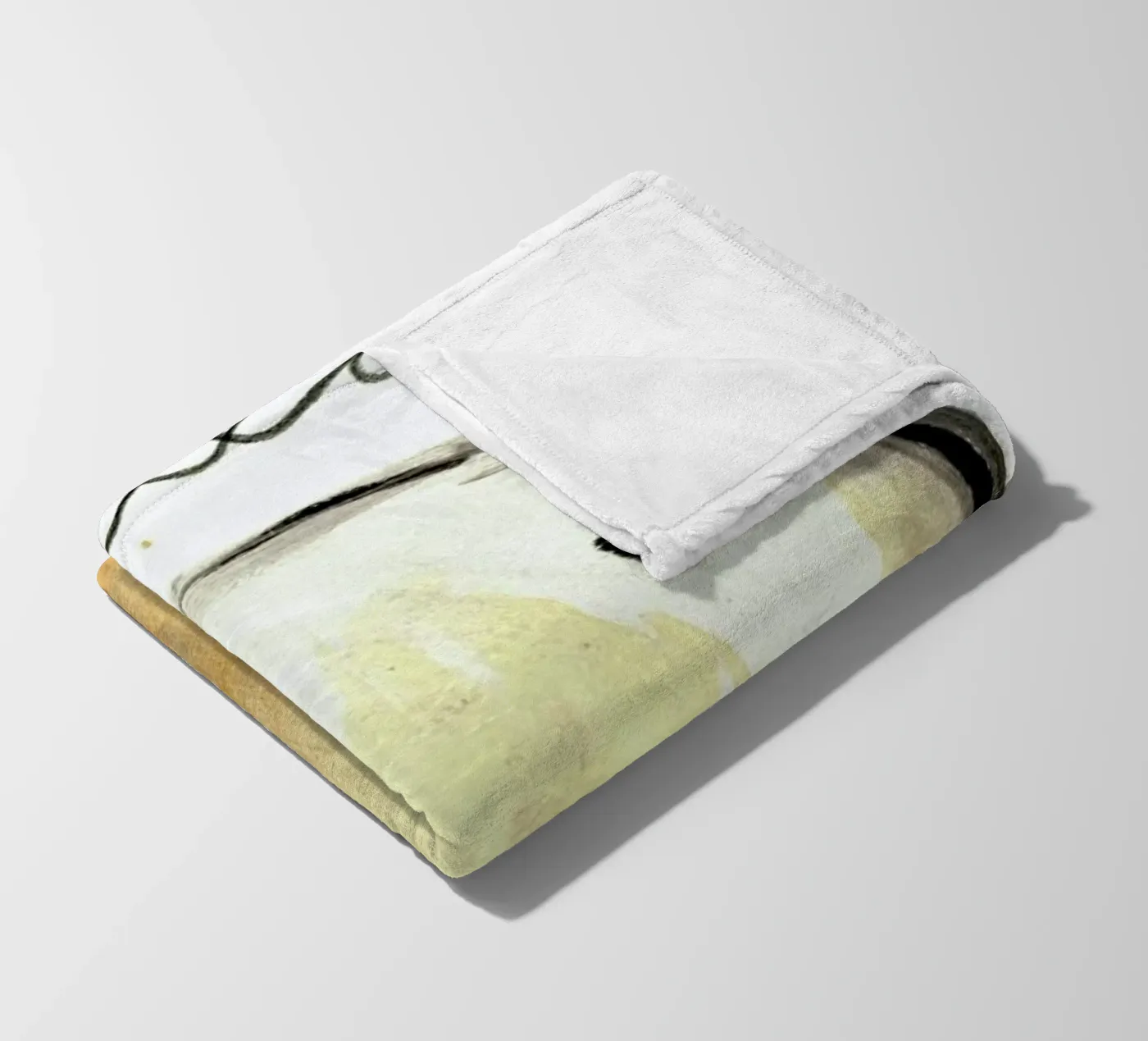 Hello Bear fleece blanket by Farina Kuklinski