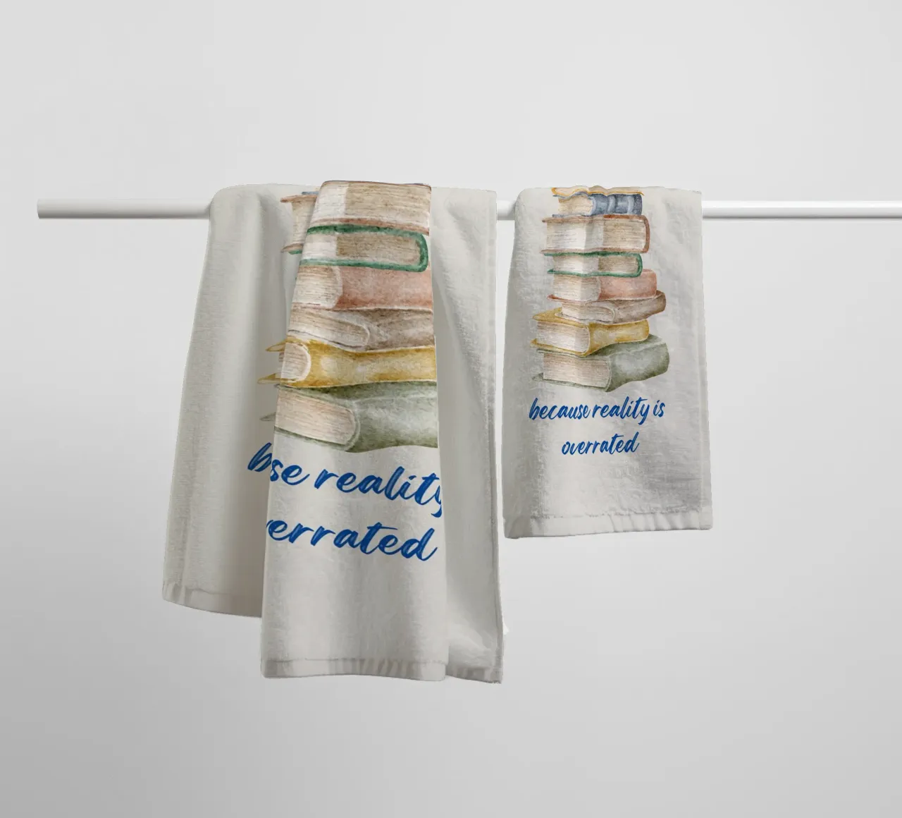 Books Because Reality Is Overrated asciugamano da bagno da FABOArt