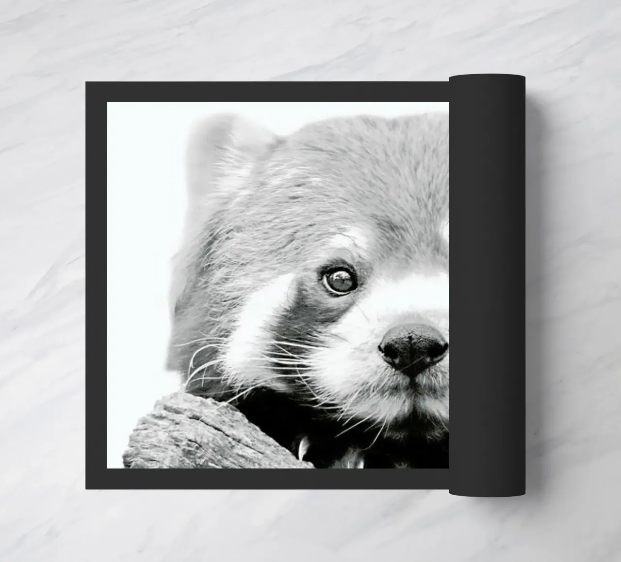 Red Panda doormat by Monika Strigel