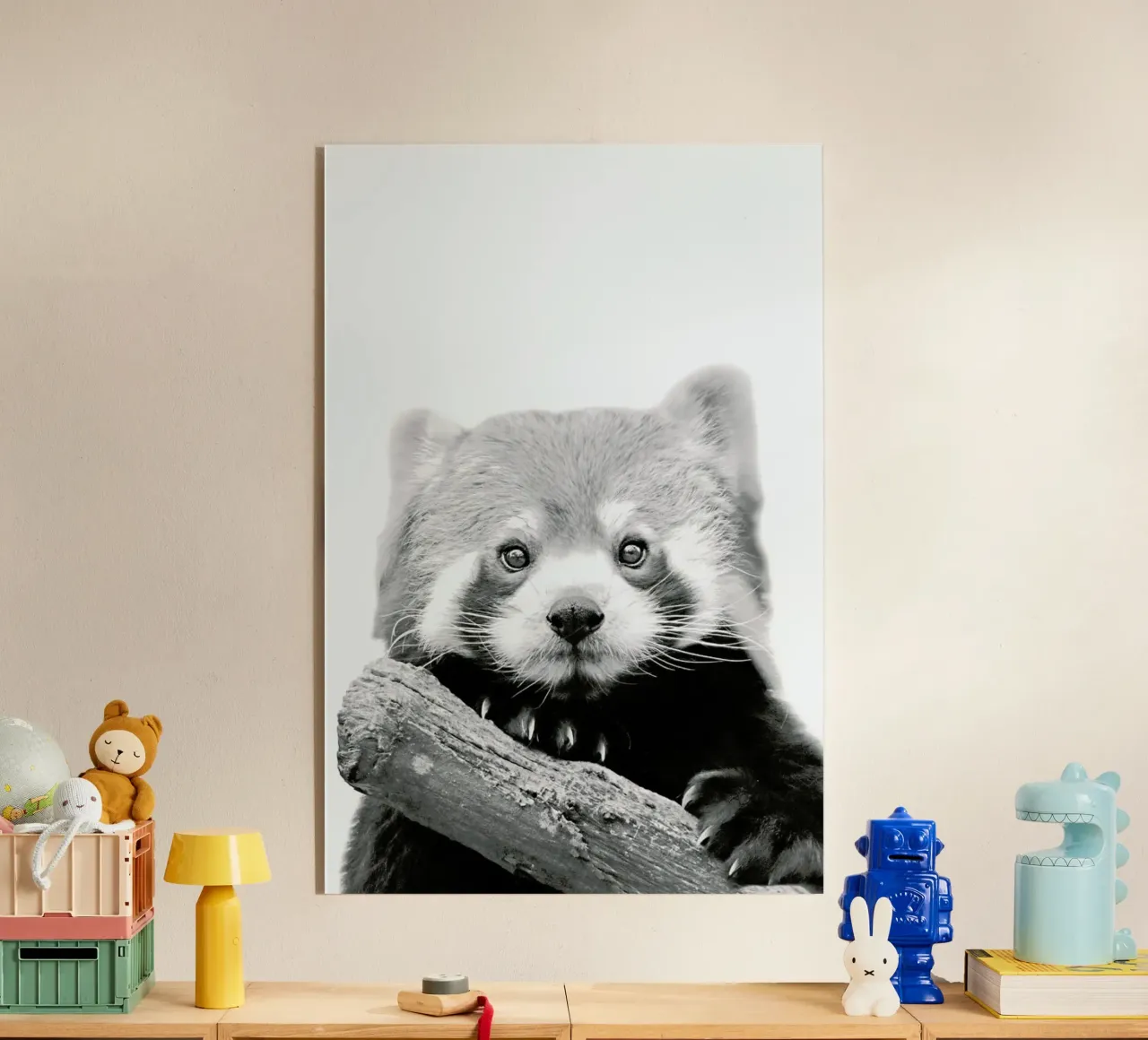 Red Panda acrylic glass by Monika Strigel
